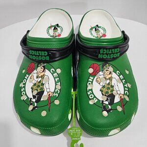 Boston Celtics CROCS NBA Classic Clogs Men’s Size 11 NEW Green White Logo NWT